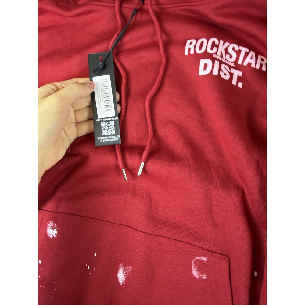 Rockstar Original Tracksuit Set Mens 2XL Red Splatter Paint Fleece Lined Outdoor - Picture 5 of 9